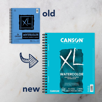 Canson XL Watercolor Pad, 140lb, Wire Bound, 30 Sheets, 9 x 12 Inches