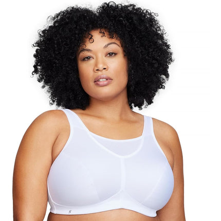 Glamorise No-Bounce Camisole Sports Wirefree Bra 1066 (Women's & Women's Plus) White