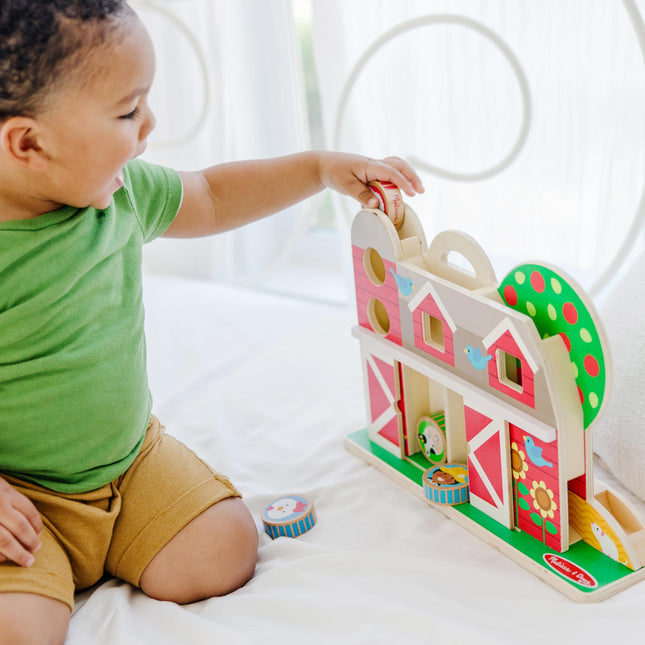 Melissa & Doug GO Tots Wooden Barnyard Tumble | Farm Toys for Kids, Set with Animal & Farmer Figures | Age 1+ - FSC Certified