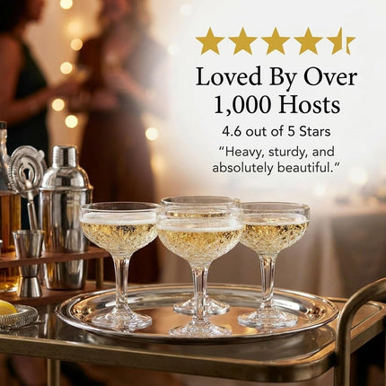 Verres à Champagne Godinger - Lot de 4, Collection Cristal Dublin