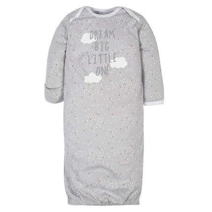 Gerber Baby, bata de dormir de 4 unidades para niño y niña, oveja gris, 0-6 meses
