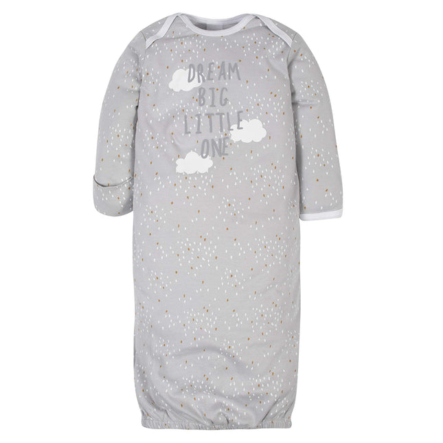 Gerber Robe de nuit (lot de 4) pour bébé garçon et fille, motif mouton, gris, 0-6 mois