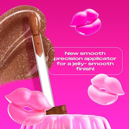 NYX Professional Makeup Jelly Job Peptide Lip Gloss, High-Shine Glassy Finish, Volumizing Peptide Complex & Cherry Oil, 16 Shimmer & Pure-Shine Shades, Shade: Bling Me Jelly