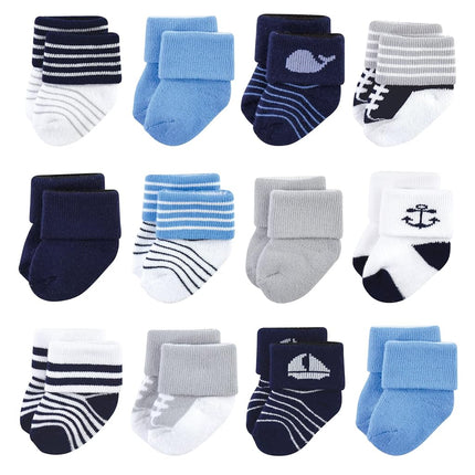 Luvable Friends Unisex Baby Newborn and Baby Terry Socks, Whale, 0-6 Months