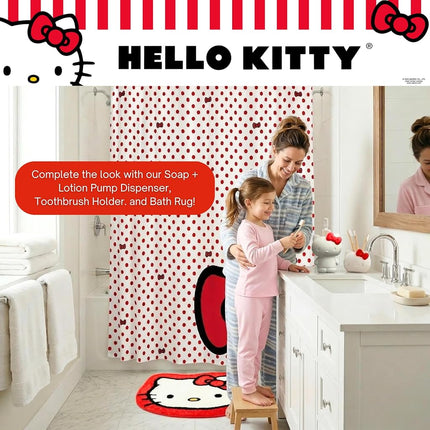 Franco Hello Kitty 13 Piece Shower Curtain and Ring Set, (100% Officially Licensed Product)