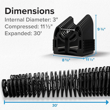 Camco 30-Foot Sidewinder RV Sewer Hose Support | Features a Lightweight, Flexible, and Durable Frame | Curves Around Obstacles | Black (43061)