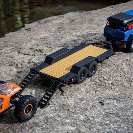 AXIAL SCX24 Flatbed Vehicle Trailer with LED Tail Lights: 1/24, AXI0009