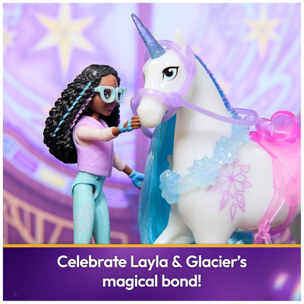 Unicorn Academy, Layla & Glacier Power of Friendship Set, Easter Gifts Idea, Dolls & Unicorn Toys, Includes Translucent Saddle & 2 Power Accessories, Metallic