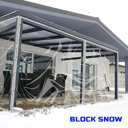 LTCANOPY Clear Tarp 8 x 10FT, 20 Mil Clear Vinyl Tarp, Small Cover Clear Plastic Sheeting with Grommets, Double-Stitched Reinforced Edges, Heavy Duty Tarps Waterproof and Tearproof