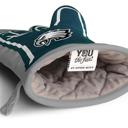 YouTheFan Philadelphia Eagles Team Logo Oven Mitt, 100% Cotton, 13.25" x 6.5" Hand, Team Color