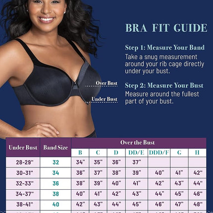 Vanity Fair Women's Illumination ZonedIn Support Full Figure Underwire Bra 76338, Steele Violet, 40DD