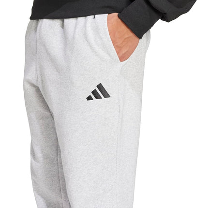 adidas Men's Essentials Feel Cozy Fleece Pants, Light Grey Heather/Black, 3X-Large