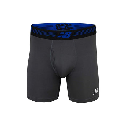 New Balance Men's 6" Boxer Brief Fly Front with Pouch, 3-Pack