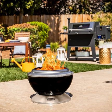 Cuisinart 24” Cleanburn Smokeless Fire Pit with Removable Ash Pan, Portable Outdoor Wood Burning Fireplace, Easy Assembly and Cleanup, Stainless Steel (COH-800C)