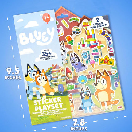 Bluey Sticker Playset - Reusable Interactive Puffy Stickers for Kids, Perfect Birthday Party Gift, Road Trip Toy, Improves Dexterity, Great for Ages 3-6