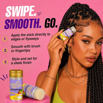 EBIN NEW YORK 24 Hour Edge Tamer Hair Sleek Wax Stick, Mango, 2.7 Fl Oz
