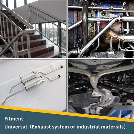 FGJQEFG 2.5 Inch Straight DIY Custom Mandrel Exhaust Pipe Tube Pipe, 45 Inch Length, 2.5'' OD Mandrel Straight Pipe, T304 Stainless Steel, Universal Fitment - 1PC