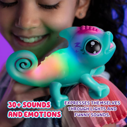 Little Live Pets - Nova The Bright Light Chameleon, Interactive Color Change Up Toy, 30+ Sounds and Emotions, So Many Moods, Repeats Back, Beat Detection (Batteries Included, For Kids Ages 5+), 26365