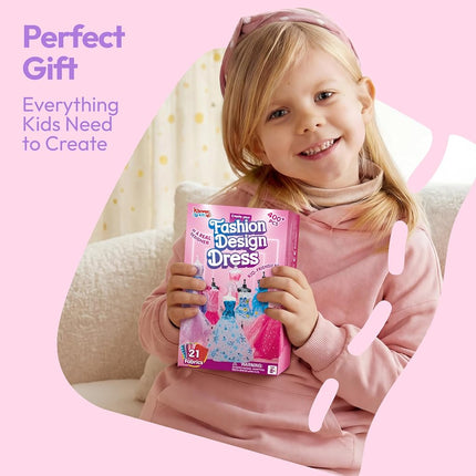 Klever Kits 400+PCS Fashion Design Crafts for Kids, Art and Crafts, DIY Sewing Kits with 3 Mannequins for Girls Aged 8-12, Birthday Presents, Toys for Kids