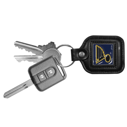 NHL Siskiyou Sports Fan Shop St. Louis Blues Square Leather Key Chain One Size Black