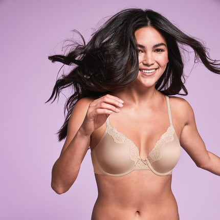 Maidenform Women's Comfort Devotion - Underwire Everyday Bra, Beige (Latte Lift/Black), 36B UK