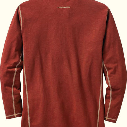 Legendary Whitetails Men's Maverick Slub Henley Shirt, Barnwood, 5X-Large Big