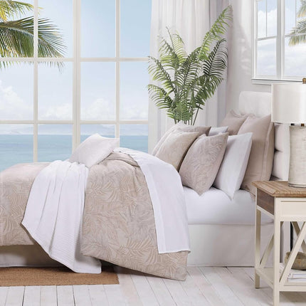 Tommy Bahama - Duvet Cover Set, Luxuriously Soft Bedding with Matching Shams, All-Cotton Yarn-Dye Fabric, Cozy Home Essentials (Jungle Palms Beige, Full/Queen)