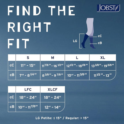 JOBST Relief Knee High 15-20 mmHg Compression Stockings, Open Toe, Large, Beige