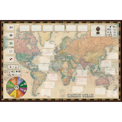 RIO Grande Games ACH Crossing Oceans - Economic Themed Board Game, 19th Century Maritime Strategy Board Game, PD Games, Rio Grande Games, for Ages 14+, 2-4 Players, 45-90 Minute Playing Time