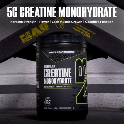NutraBio - 100% Pure Creatine Monohydrate Powder - 1.1 lbs.