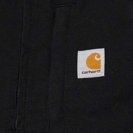 Carhartt Men's Loose Fit Washed Duck Sherpa-Lined Mock-Neck Vest, Black, S