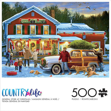 Buffalo Games - Greg Giordano - General Store at Christmas - 500 Piece Jigsaw Puzzle for Adults Challenging Puzzle Perfect for Game Nights - Finished Puzzle Size is 21.25 x 15.00