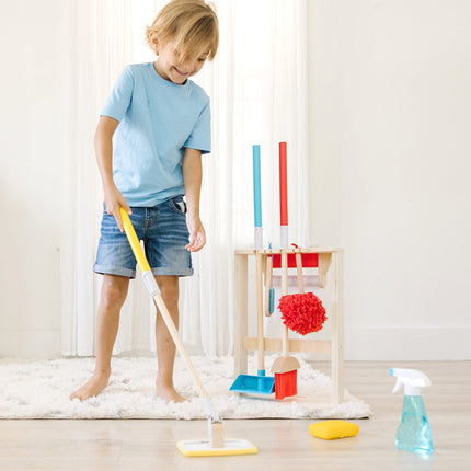 Melissa & Doug Juego de limpieza de lujo Sparkle & Shine (11 piezas) Juguetes de limpieza para niños pequeños y niños - Certificado FSC - Certificado FSC