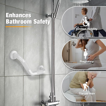 Grab Bars for Shower, 1 Pack, 16 Inch Angled Anti-Slip, White