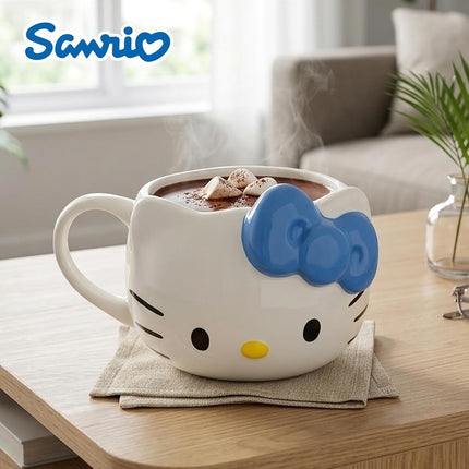 Silver Buffalo Sanrio Hello Kitty Blue Bow, 3D Sculpted Mug, 20oz