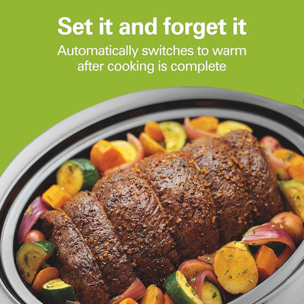 Hamilton Beach 4 Quart Programmable Slow Cooker, Silver,33443