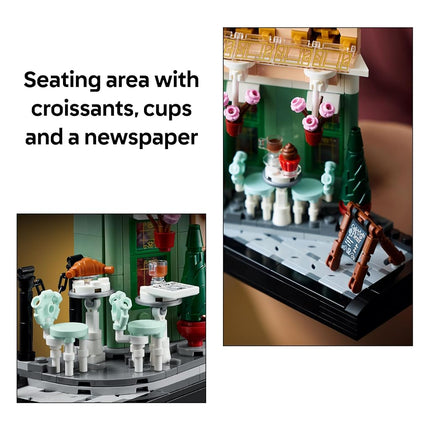 LEGO Icons French Café Building Set for Adults - incl. a Picturesque Facade, Hanging Flowerpots & Ornate Seating - Model Kit for Home or Office Desk Decor - DIY Gift Idea for Women & Men - 10362