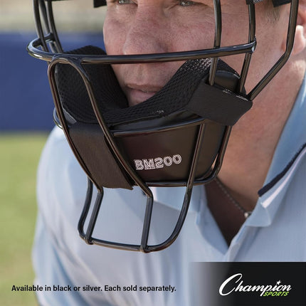 Champion Sports BM200SL Lightweight Umpire Face Mask, Silver
