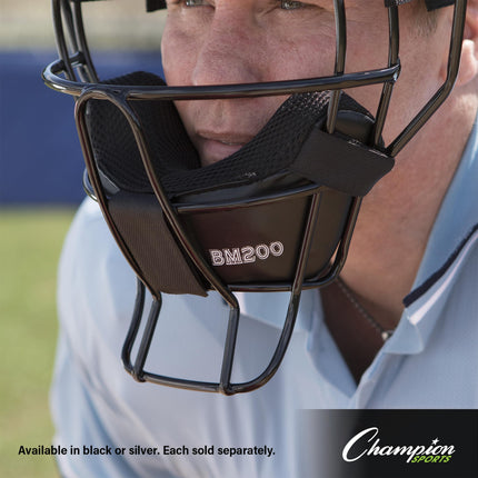 Champion Sports BM200SL Lightweight Umpire Face Mask, Silver