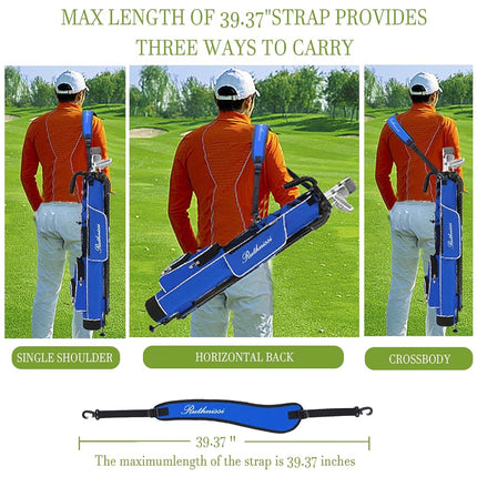 RUTHNISSI Golf Stand Bag, Lightweight Golf Easy Carry Bag with Padded Strap，Durable Pitch n Putt Golf Bag, Practice Ranger Sunday Golf Bag for Men&Women, Orange
