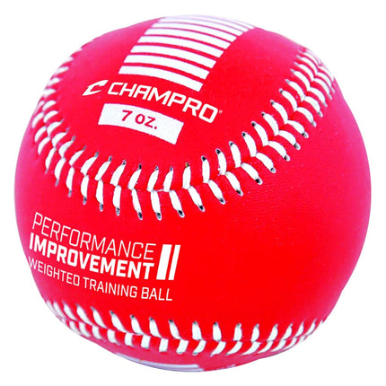 CHAMPRO Basic Weighted Training Baseball (Red/Maroon/Green, 9-Inch)