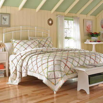 Laura Ashley 100% Cotton, Ultra-Soft Standard Sham with Envelope Closure, Pre-Washed for Extra Comfort, Cream