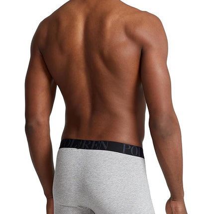 POLO RALPH LAUREN Men's Stretch Classic Fit Boxer Briefs, Trunks & Long Leg Boxer Briefs Available, 3 Pack, Andover/Charcoal/Polo Black, XL