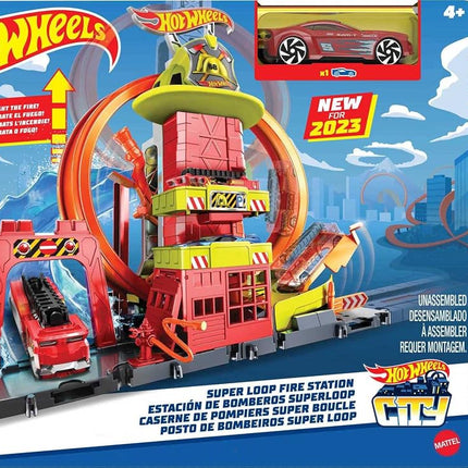Hot Wheels City Super Loop Fire Station Playset & 1 Car