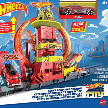 Hot Wheels City Super Loop Fire Station Playset & 1 Car