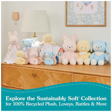 GUND Sonajero de Cordero Sostenible, Cordero Winky de Peluche, Juguete de Peluche Hecho con Materiales 100% Reciclados, Juguete Sensorial de Peluche con Sonajero para Bebés, Blanco, 7"