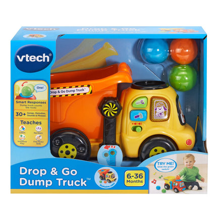 Camión Volquete VTech Brand Drop and Go - Tema de Dibujos Animados para Niños, Ayuda en la Coordinación Ojo-Mano y el Desarrollo de Habilidades Motoras - Exclusivo Online, 1.3 libras