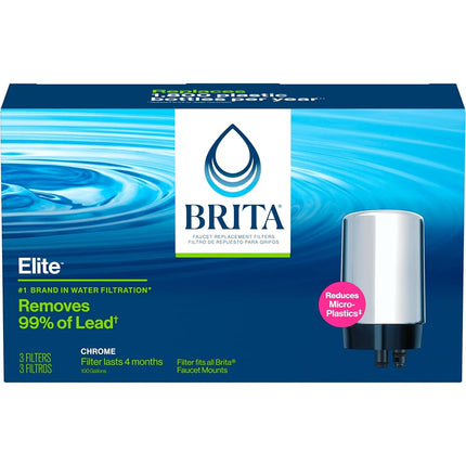 Brita Basic Replacement Water Filters, 3 ct, Chrome
