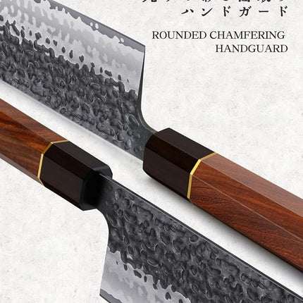 HOSHANHO 7" Nakiri Knife, Handcrafted Razor Sharp Meat Vegetable Cleaver