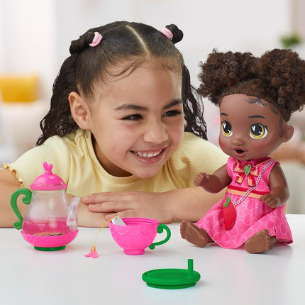 Baby Alive Bubbly Tea Party Berry Boo Doll with Teapot Accessories, Black Hair, 11 Inch Toy for 3 Year Old Girls and Boys & Up